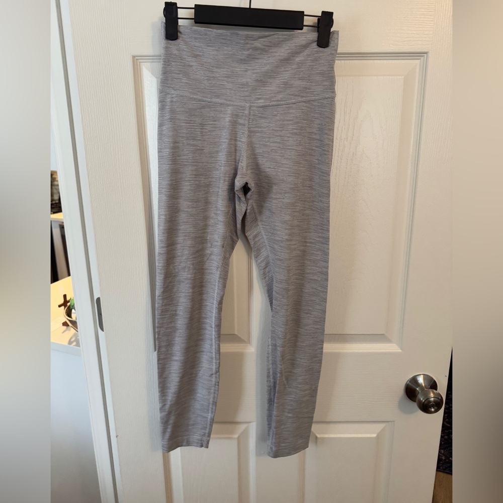 Lululemon Grey/White Stripe leggings